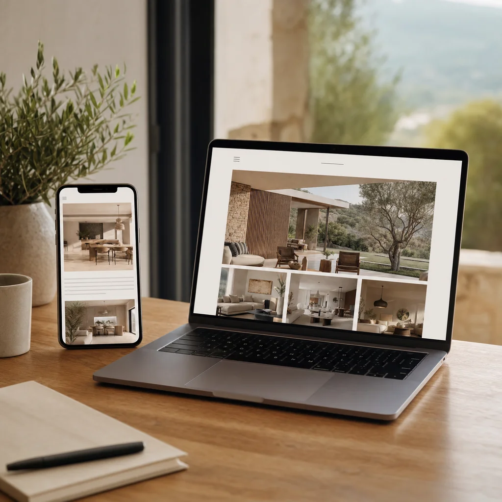Sito web responsive su laptop e smartphone